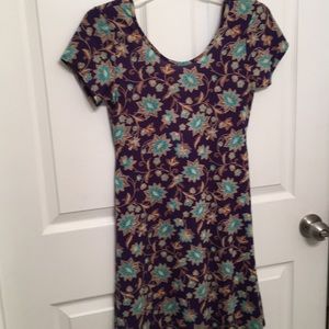 Purple Floral Cap sleeve Dress